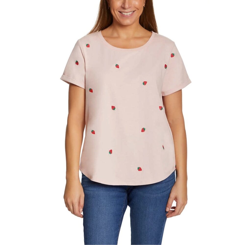 Vintage America Women's Relaxed Fit Tee Lightweight (Pink, X-Large)
